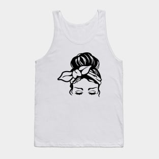 Messy Bun Girl Tank Top